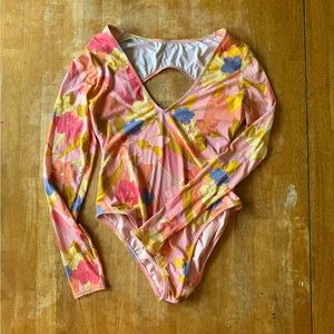 Billabong Open Back Long Sleeve One Piece Swimsuit